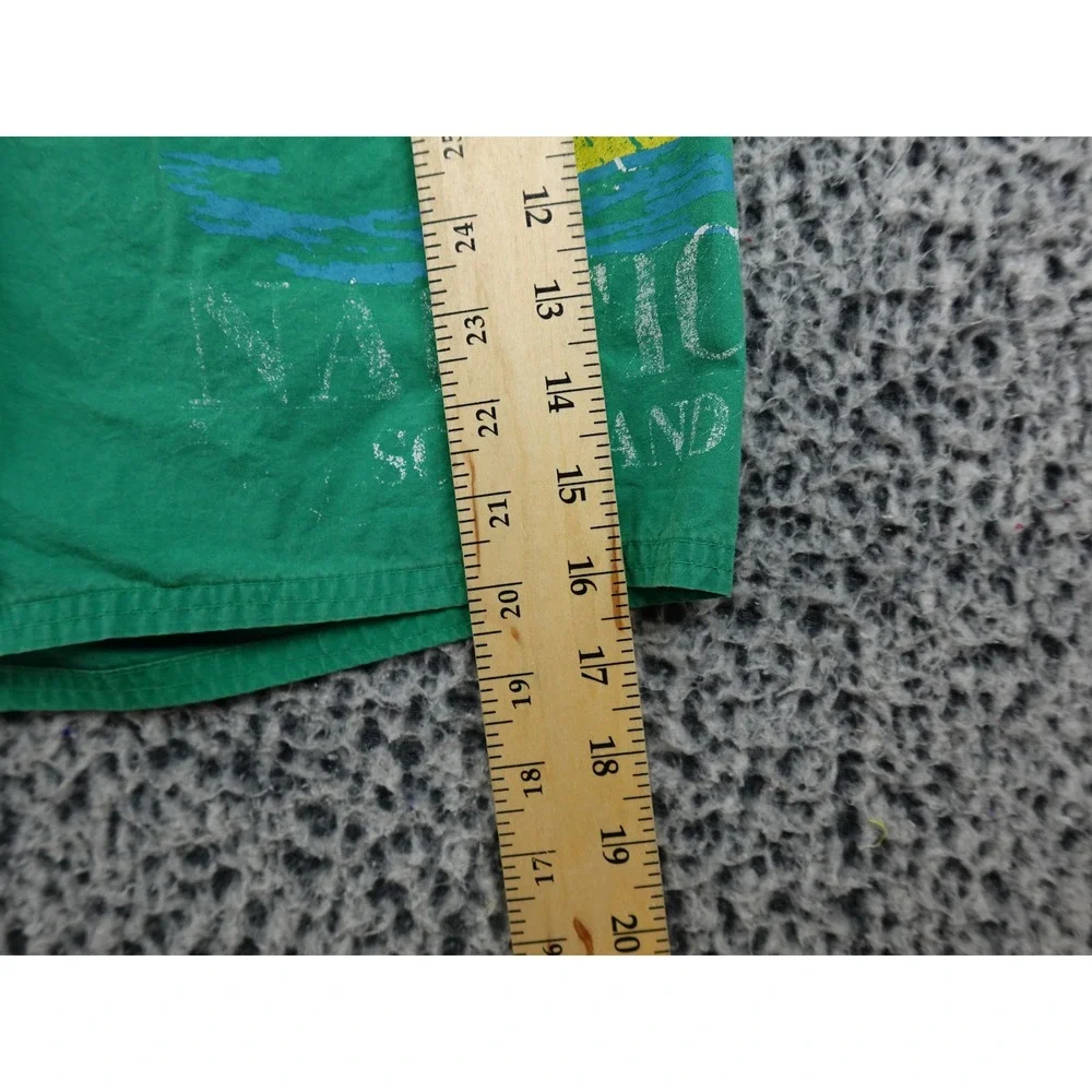 Nautica Swim Trunks‎ Mens Medium Green Vintage 1991 Sailing Graphic Shorts